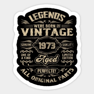 Legends Were Born In 1973 50th Birthday Retro Sticker